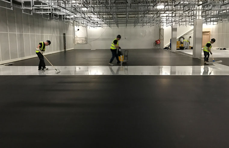 Sika anti-static floor system in bank