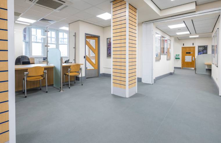 Isafe 70 compact safety sheet vinyl flooring at at Retford Town Hall