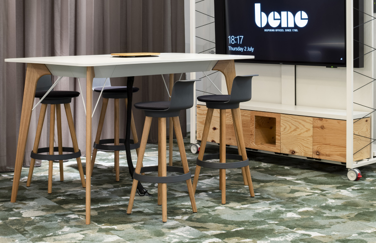 modulyss carpet tiles in the Clerkenwell showroom of office furniture brand, Bene