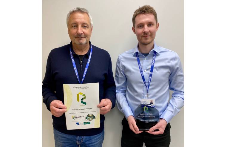 Recofloor Contractor of the Year 2023 – County Contracts, John Hopewell (left) & Ben Hopewell