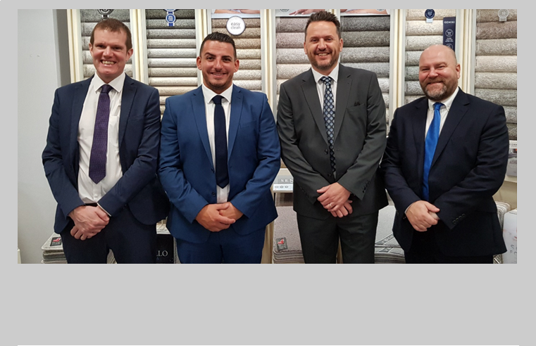 New Appointments at Cormar Carpet Company. Pictured left to right: Paul Lowndes, Chard Haesler, Simon Dickinson and Alan Stewart. New Appointments at Cormar Carpet Company. Pictured left to right: Paul Lowndes, Chard Haesler, Simon Dickinson and Alan Stewart.